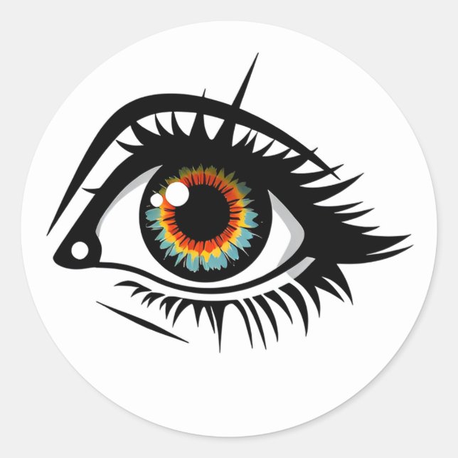 Sticker Rond autocollant, oeil (Devant)
