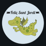 Sticker Rond Autocollant, Rodona Feliç Sant Jordi<br><div class="desc">Le complement millor PER le teu regal</div>
