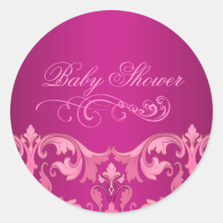 Sticker Rond Autocollant/ sceau d'enveloppe de Baby Shower Rose