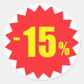Sticker Rond autocollants, blanc et rouge de remise de vente de