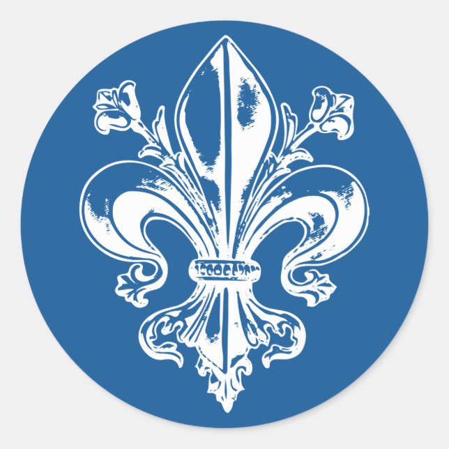 Sticker Rond AutocollantX20 Fleur de lys français métal antique (Devant)