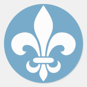 Sticker Rond AutocollantX20 Fleur de lys français métal antique