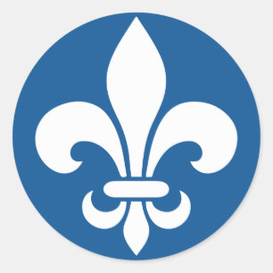 Sticker Rond AutocollantX20 Fleur de lys français métal antique