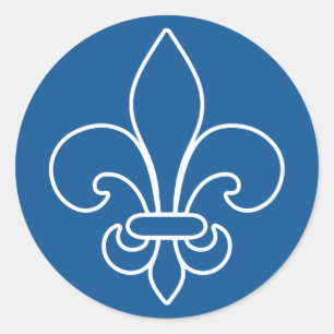 Sticker Rond AutocollantX20 Fleur de lys français moderne