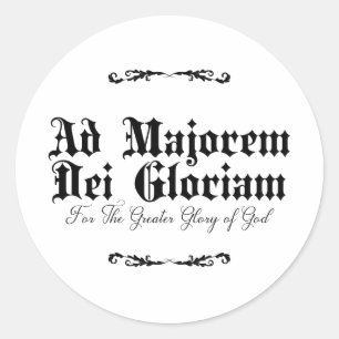 Sticker Rond Autographes catholiques Ad Majorem Dei Gloriam