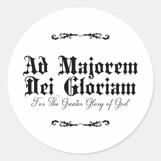 Sticker Rond Autographes catholiques Ad Majorem Dei Gloriam  (Devant)