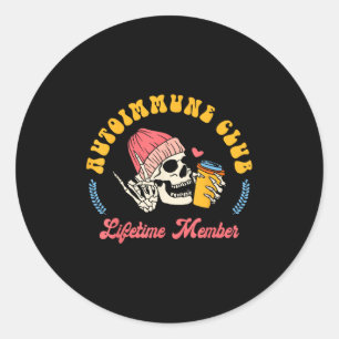 Sticker Rond Autoimmune Disease Awareness Autoimmune Club Lifet