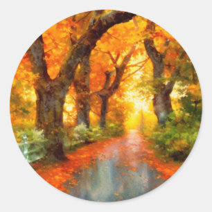 Sticker Rond Automne/Automne/Automne/Feuille/Nature