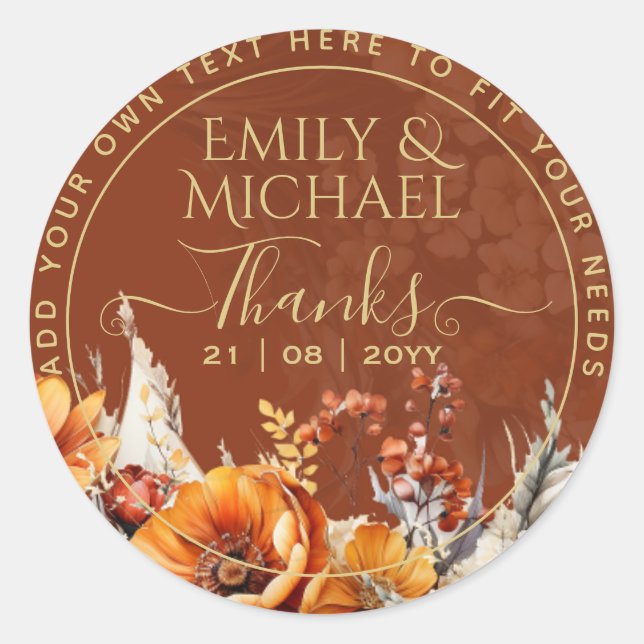 Sticker Rond Automne Automne Automne Rustique (Devant)