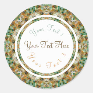 Sticker Rond Automne Brown Automne Green Scrapbook Artisanat