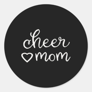 Sticker Rond Automne Cheer Maman Cheerled Pom-pom girl Mama Mot