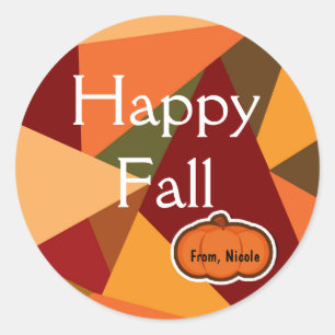 Sticker Rond Automne Citrouille Action de grâce Favori d'automn