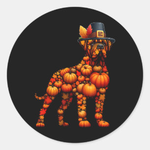 Sticker Rond Automne Citrouille Carlin Forme Canne Corso Cute F