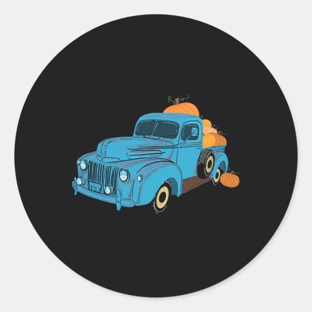 Sticker Rond Automne Citrouille Récolte Temps Vieux Récolte Cam (Devant)