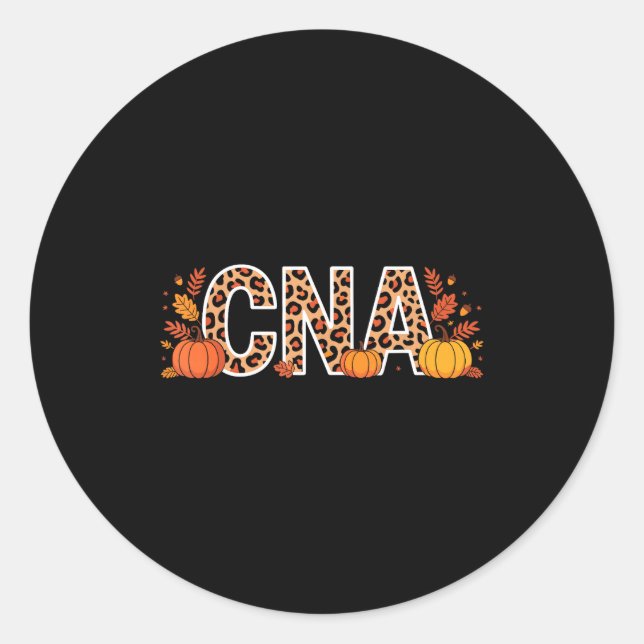 Sticker Rond Automne Cna Tombe Infirmière Agréée Instantanée  (Devant)