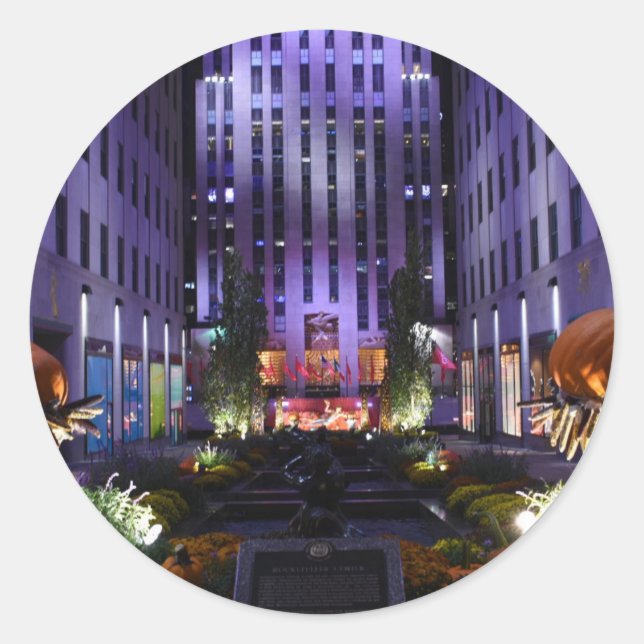 Sticker Rond Automne dans Channel Gardens Rockefeller Center NY (Devant)