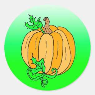 Sticker Rond Automne de vert de chaux de citrouille de