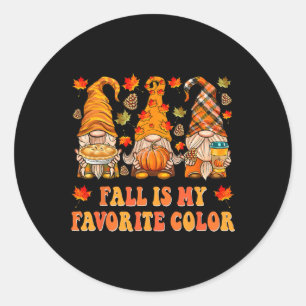 Sticker Rond Automne Est Ma Couleur Favorite Automne Gnomes Aut