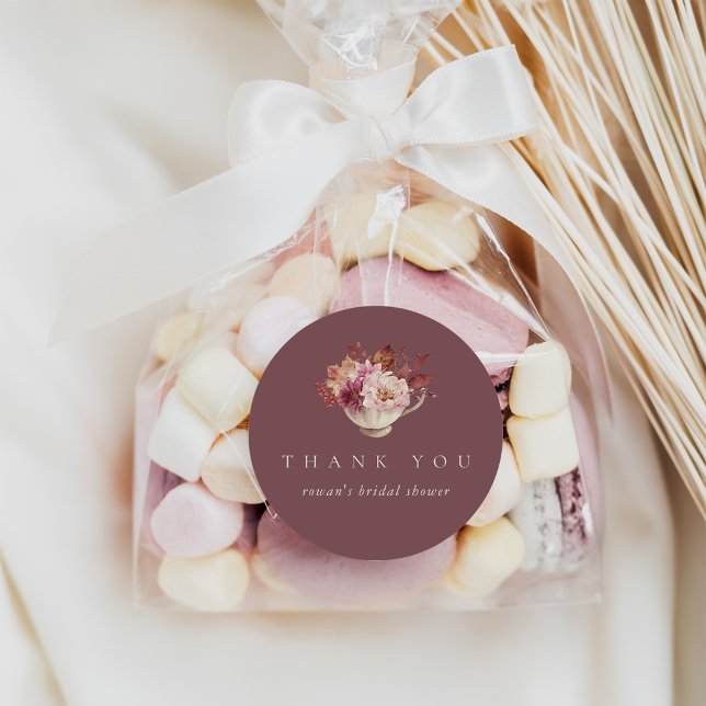 Sticker Rond Automne Feuilles Automne Fête des mariées Thé Fave (Créateur téléchargé)