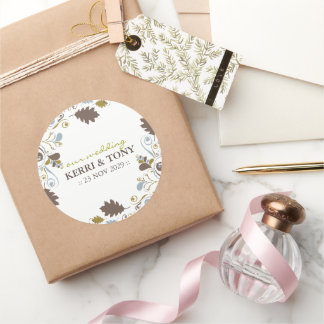 Sticker Rond Automne Feuilles De Folithe Folirls Mariage rustiq