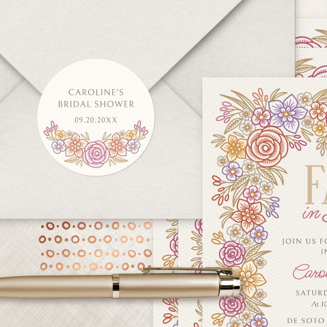 Sticker Rond Automne Fleur sauvage Automne Fête des mariées flo (Créateur téléchargé)