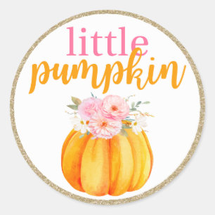 Sticker Rond Automne Floral Petit Citrouille Bébé & Filles Anni