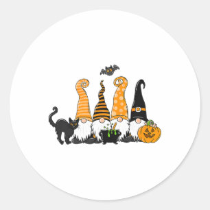 Sticker Rond Automne Halloween Gnomes mignonne Automne Citrouil