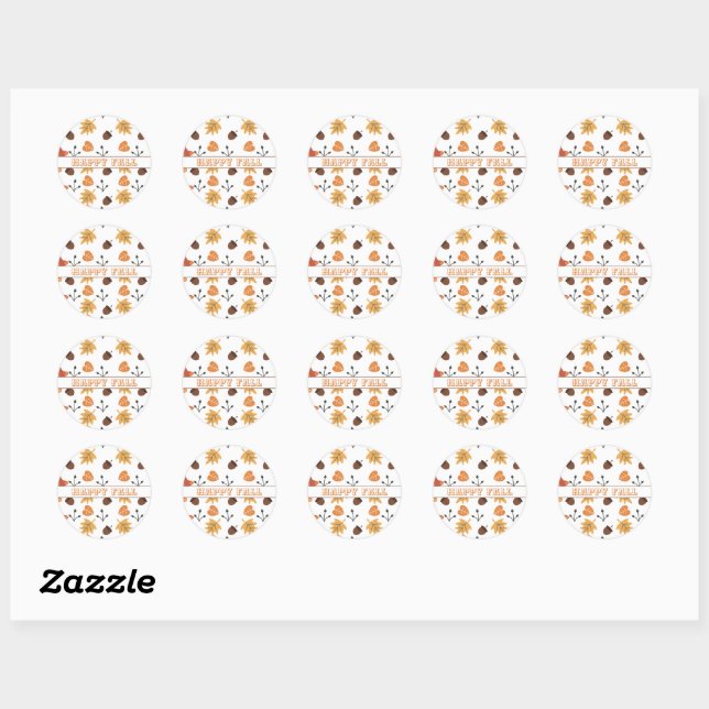 Sticker Rond Automne personnalisé (Feuille)