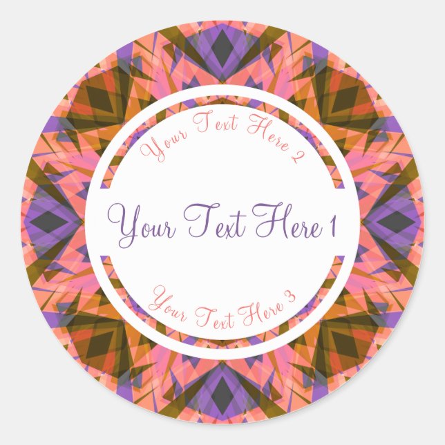 Sticker Rond Automne rose violet automne vert scrapbook de l'ar (Devant)