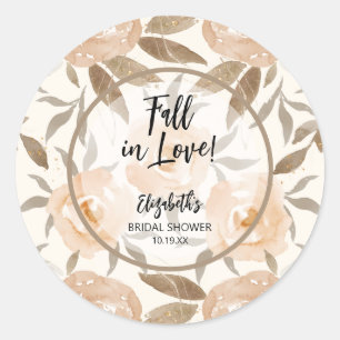 Sticker Rond Automne Rustique Automne Floral automne amoureux