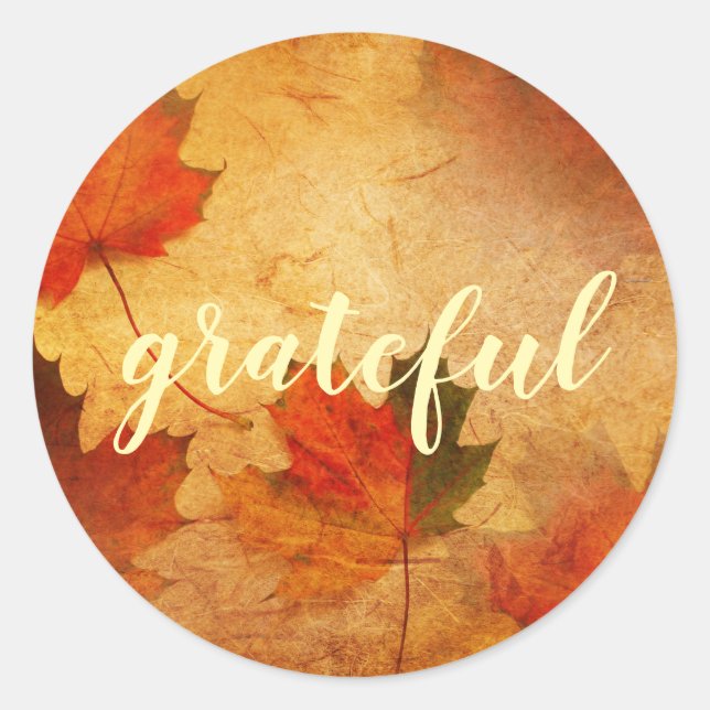 Sticker Rond Automne Thanksgiving vacances sur mesure (Devant)