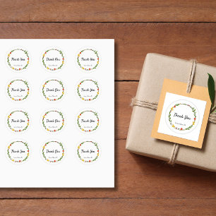 Sticker Rond Automne Wreath Feuilles Merci