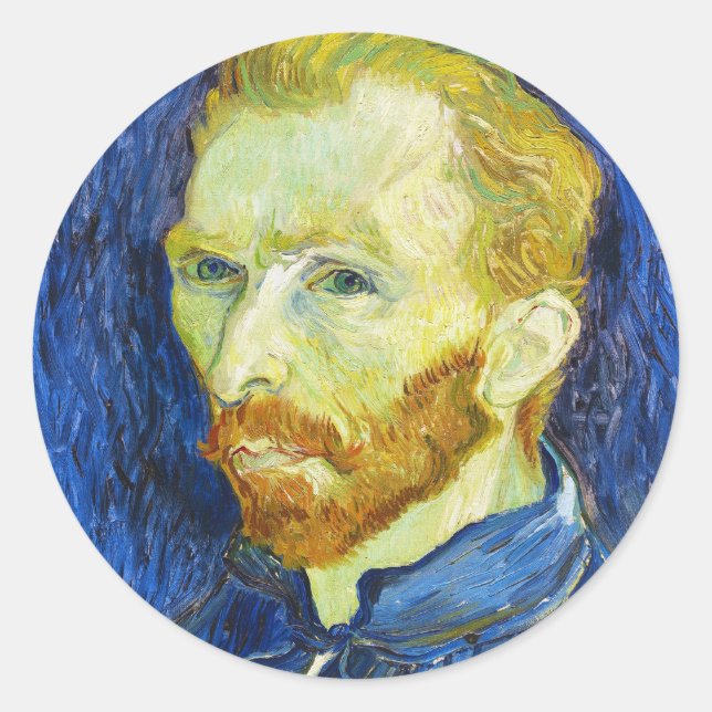 Sticker Rond Autoportrait avec Pallette Vincent van Gogh (Devant)