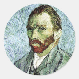 Sticker Rond Autoportrait de Van Gogh