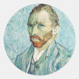 Sticker Rond Autoportrait de Vincent Van Gogh