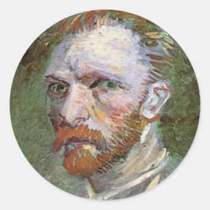 Sticker Rond Autoportrait de Vincent van Gogh, Beaux-arts Vinta