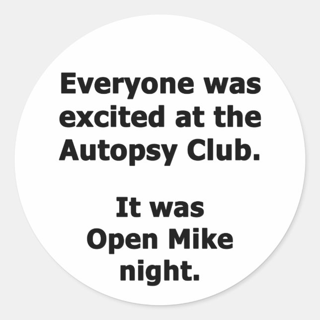 Sticker Rond Autopsie Club (Devant)