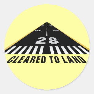Sticker Rond Autorisé À Atterrir Une Piste