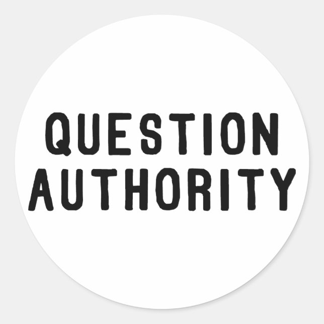 Sticker Rond Autorité des questions (Devant)