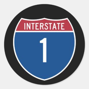 Sticker Rond Autoroute 1