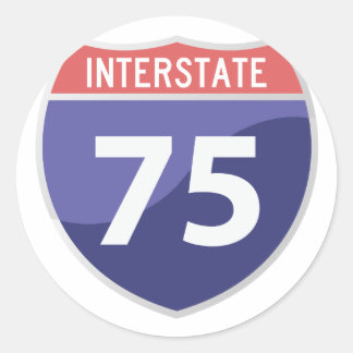 Sticker Rond Autoroute Interstate 75 (I-75)