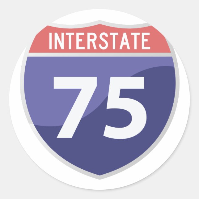 Sticker Rond Autoroute Interstate 75 (I-75) (Devant)