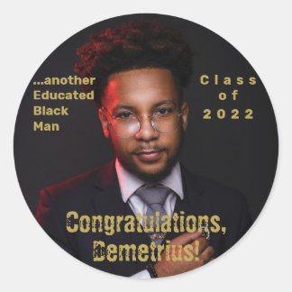 Sticker Rond Autre Black Man 2022 - Photo de fin d'études