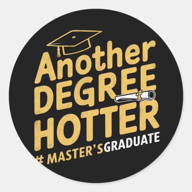 Sticker Rond Autre degré plus chaud Diplôme de master (Devant)