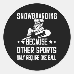 Sticker Rond Autres Sports Un Ball Snowboard Hiver Sport