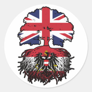 Sticker Rond Autriche Autriche Royaume-Uni Royaume-Uni Royaume-