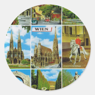 Sticker Rond Autriche vintage, Wien, Vienne, Multiview