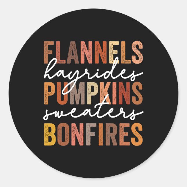 Sticker Rond Autum Bonfires de Flannels Hayrides (Devant)