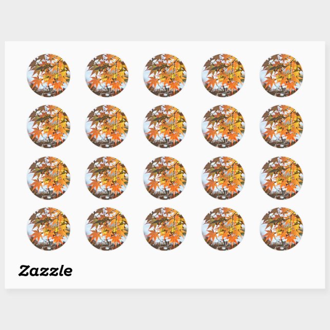 Sticker Rond Autumn Leaves (Feuille)