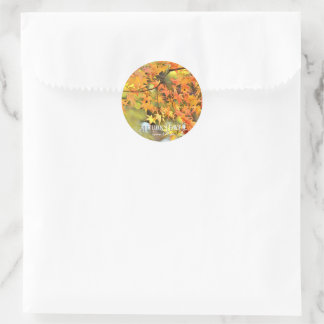 Sticker Rond Autumn Leaves